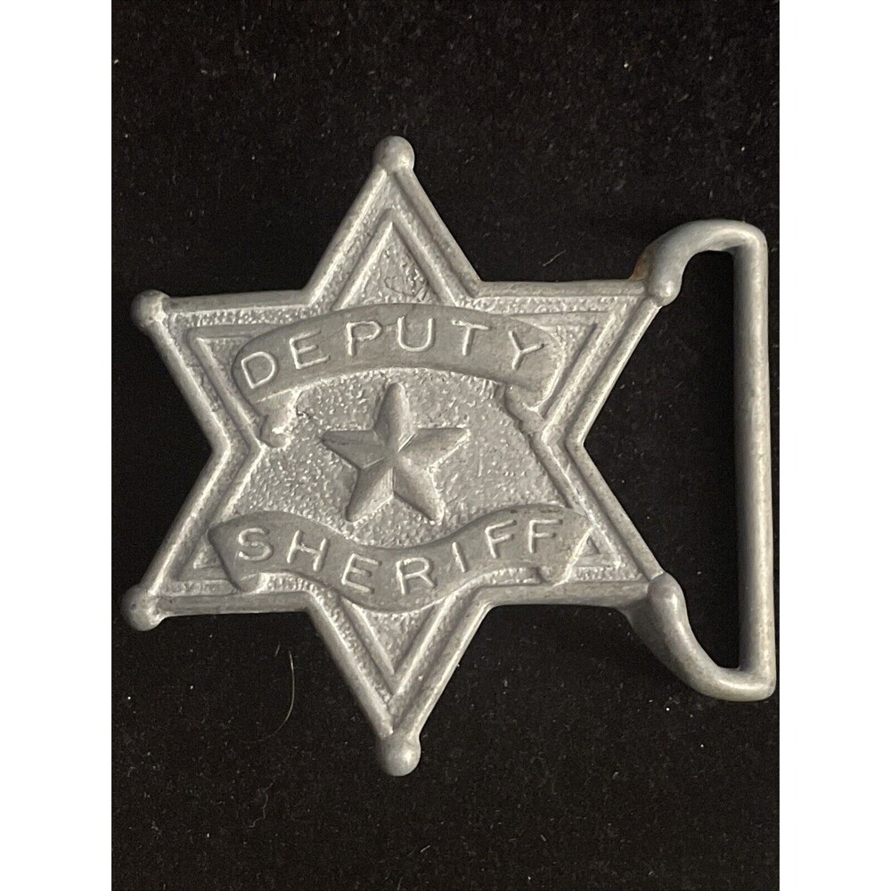Vintage Deputy Sheriff Star Metal Belt Buckle Cowboy Western Cosplay Steampunk